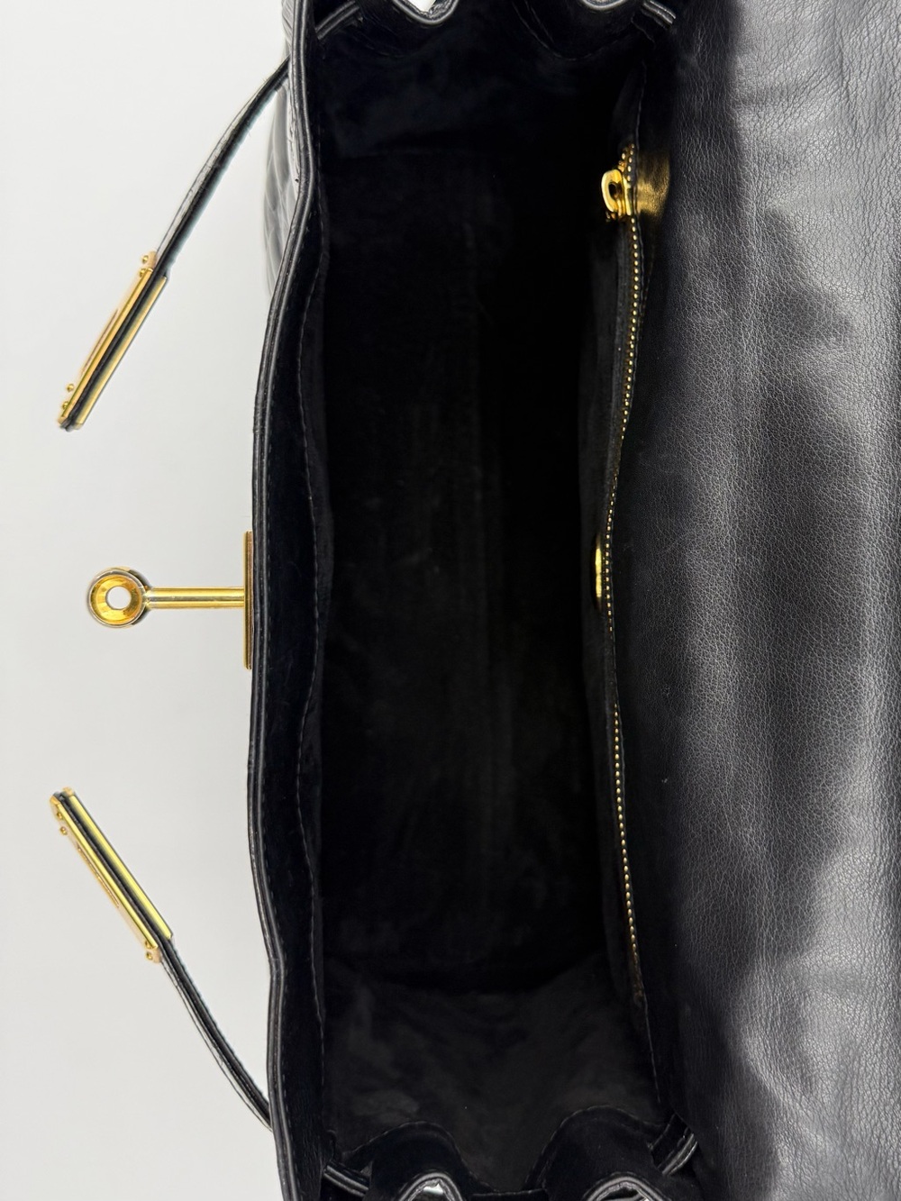 🐊COLOMBO 1937 MILANO • Black Exotic CROCODILE 32 Top-Handle Bag • Made in ITALY - Picture 13 of 16